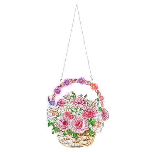 

DIY Diamond Painting Flower Basket with Long Chain Drill Diamond Embroidery Kit DIY Wall Door Hanging Decoration