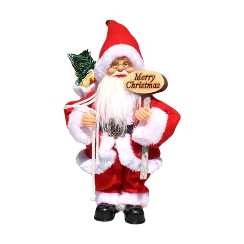 Boneca musical de Papai Noel elétrica Brinquedos de dança e canto de Natal para mesa de Natal Decoração de centro de mesa musical a bateria Presente de Natal