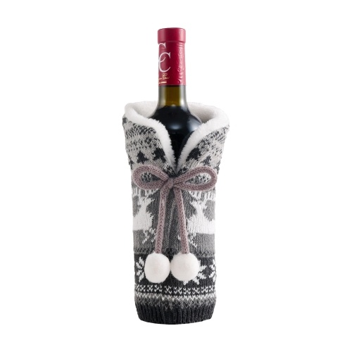 Christmas Wine Bottle Cover Sweater Xmas Bottle Clothes Table Decor Gift