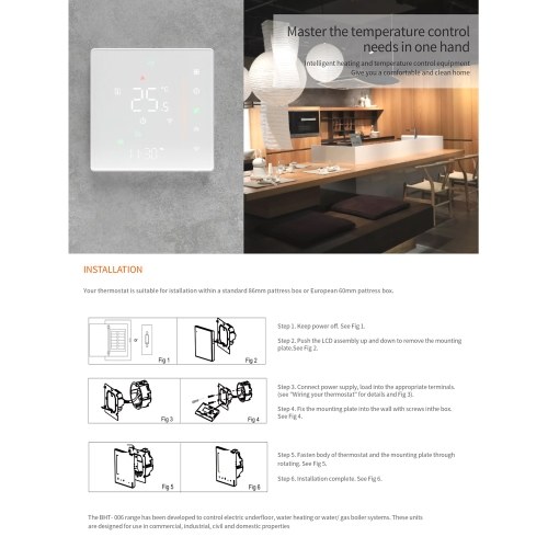 WiFi Smart Thermostat Programmable Temperature Controller for Water Heating 5A 