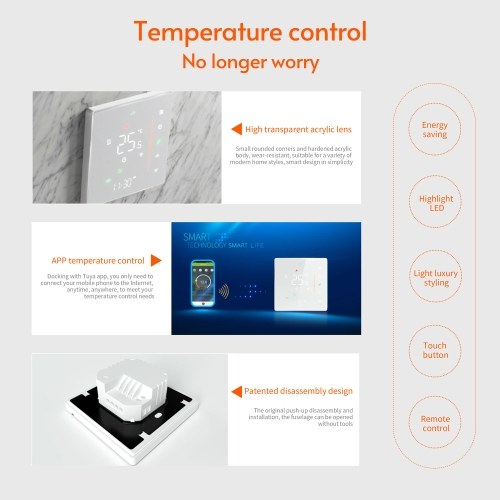 WiFi Smart Thermostat Programmable Temperature Controller for Water Heating 5A 