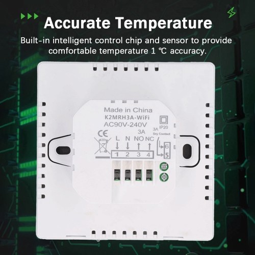 WiFi Smart Thermostat Temperature Controller for Water Heating LCD Display Touch Screen Week Programmable App Control Underfloor Heating Thermostats for Home Office School Hotel 