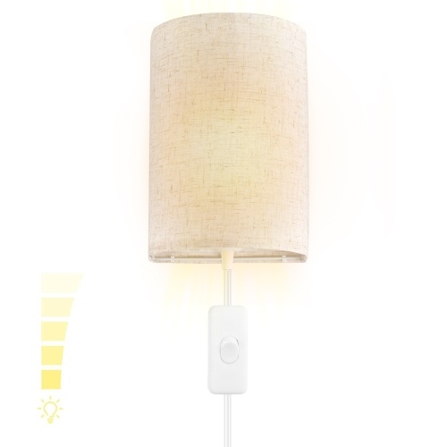 

Подключаемый настенный светильник 3 Цветовая температура Настенный светильник Настенный светильник с подключаемым шнуром Регулируемый выключатель лампы для спальни Гостиная Прихожая