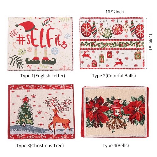 

Christmas Placemats Christmas Place Mats Dining Decor Heat-Resistant Christmas Table Mats Washable Place Mat