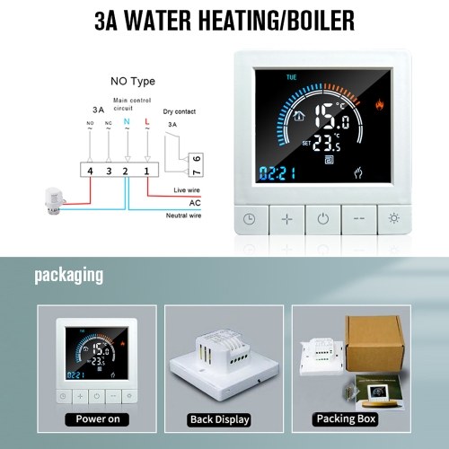 Programmable Digital Thermostat WiFi LCD Display NTC Sensor Water Heating Warm Floor Underfloor Temperature Controller Intelligent Wall Thermostat 