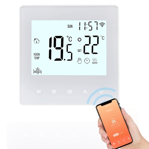 Smart Tuya WiFi Thermostat 3A Digital Programmable LCD Display Underfloor Heating Temperature Controller Digital Intelligent Wall Thermostat for Water Heating 