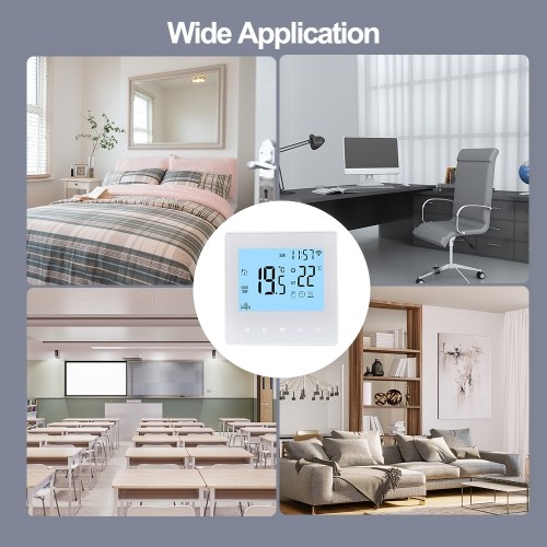 Smart Tuya WiFi Thermostat 3A Digital Programmable LCD Display Underfloor Heating Temperature Controller Digital Intelligent Wall Thermostat for Water Heating 
