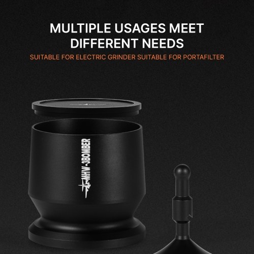 MHW-3BOMBER 51-54mm Aluminium Alloy Coffee Powder Picker Dosing Cup with Dosing Ring  Blind Shaker Coffee Powder Receiver Container Press Coffee Espresso Distribution Tool Fits 51-54mm Portafilter 