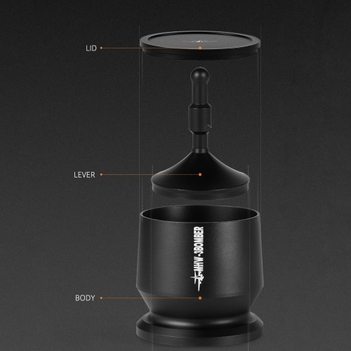 MHW-3BOMBER 51-54mm Aluminium Alloy Coffee Powder Picker Dosing Cup with Dosing Ring  Blind Shaker Coffee Powder Receiver Container Press Coffee Espresso Distribution Tool Fits 51-54mm Portafilter 