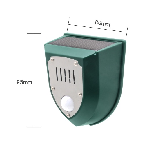 Solar Electronic Ultrasonic Repeller with PIR Motion Sensor Alarm Timed Human Body Induction Infrared Alarm Light Anti-theft Animal Repeller Device IP55 Waterproof for Home Villa Outdoor Farm Yard 