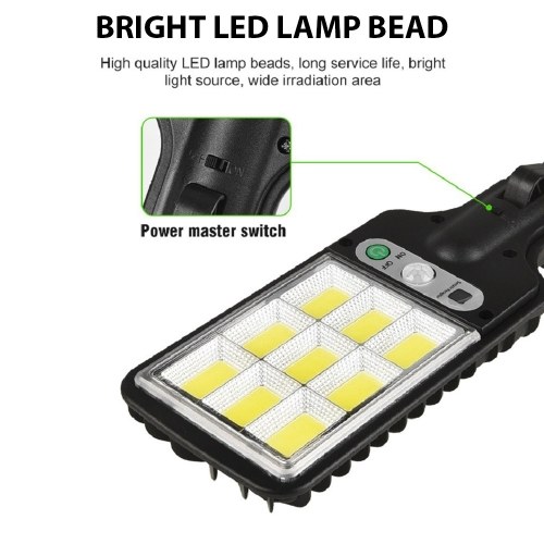 Outdoor Solar Street Lights Automatic LED Street Light Waterproof PIR Motion Sensor 120 Degree Detection for Gardens Paths Lanes 