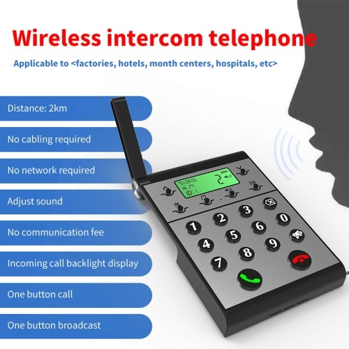 

Wireless Intercom System Smart Digital Voice Calling Machine Wireless Office Intercom Machine Telephone Intercom for Business Office House Calling Room to Room Intercom System