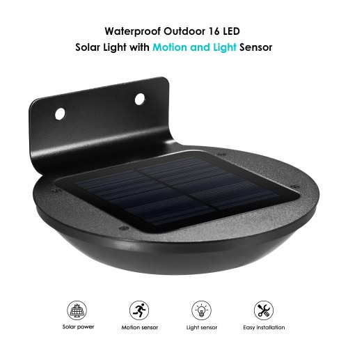 

Outdoor Solar Light 16 LED 260 Lumen Motion Sensor Light Waterproof and Wireless Wall Light for Garden Yard Patio Fence