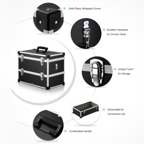

iKayaa 2 Layer Portable Multi-Purpose Tool Box Hard Carrying Case with Handle & Strap Large Storage Container Fishing Tackle