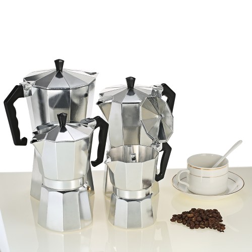 

Second Hand 6-Cup Aluminum Espresso Percolator Coffee Stovetop Maker Mocha Pot for Use on Gas or Electric Stove