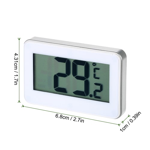 

Digital LCD Display Fridge Freezer Refrigerator Frost Alert Thermometer Celsius Fahrenheit Switchable with Hook Rear Manget