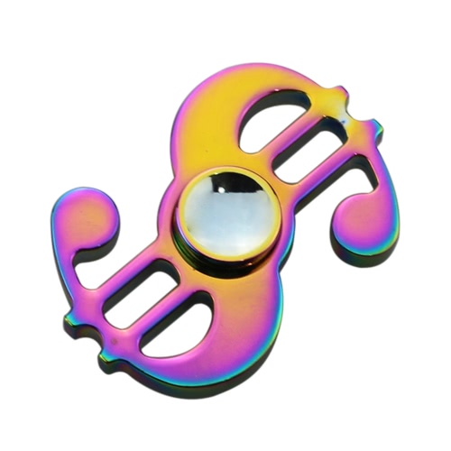 Hand Finger Fidget Toy Colorful Music Note Dollar Shape Spinner Time Killer for Anxiety Relief Reduce Stress EDC Focus Attention ADHD ADD Autism Children Adults Gifts Rainbow Color