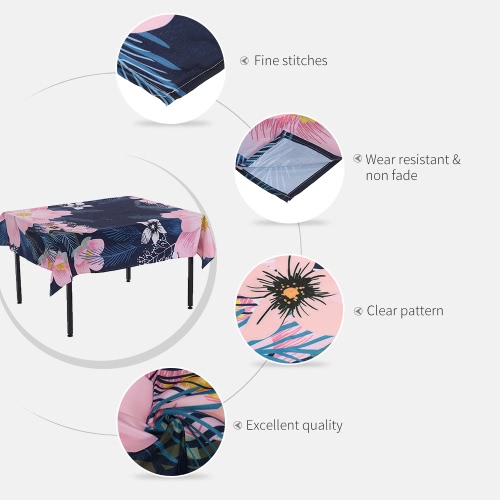 84 * 60'' Rectangular Dinner Table Cloth Polyester Printed Coffee Table Cover Tablecloths Home Decoartion