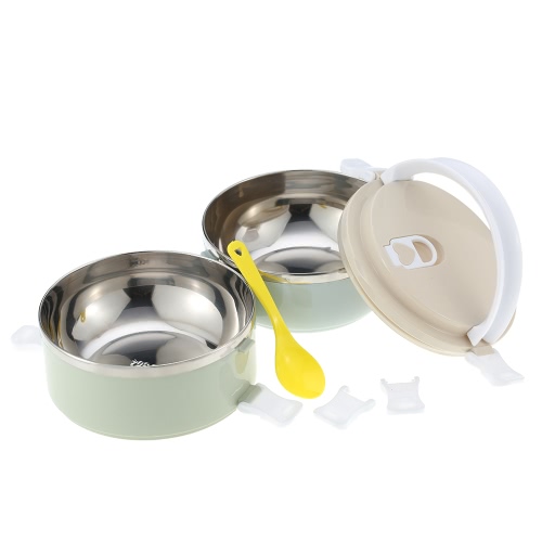 

700ml 1-Layer Lunch Box Stainless Steel Lunch Containers with Seal Lid and Stainless Steel Interior Insulation Food Box with Handl