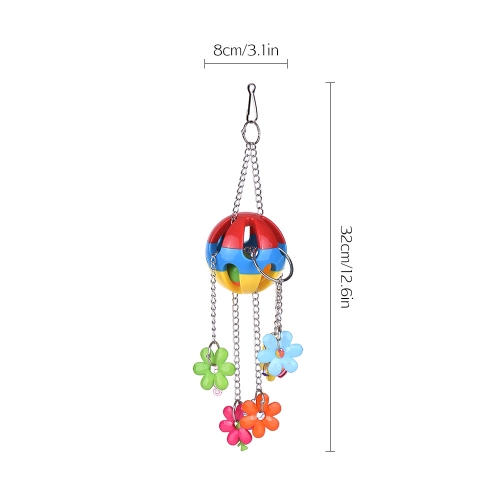 

Color Bird Cage Accessories Acrylic Parrot Chew Toys Bite Swing Hanging Toy for Macaw African Greys Parakeet Cockatoo Cockatiel Conure Lovebirds Canaries