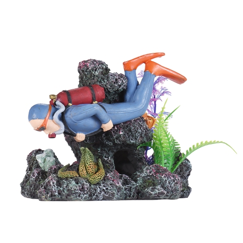 

Aquarium Decoration Imitation Diver Aquanaut Rock Reef Fish Tank Decorative Ornament Eco-friendly Resin