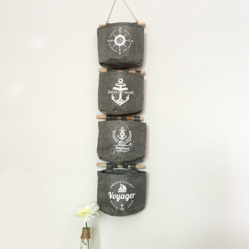 

Cotton Linen Storage Bag Wall Door Closet Hanging Zakka Bag Over the Door Organizer Water-resistant Sundries Pocket Multipurpose M
