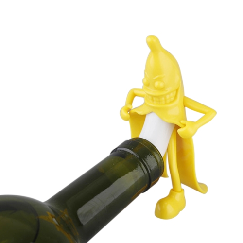 

Novelty Red Wine Bottle Stopper Funny Banana Beer Champagne Beverage Wine Bottle Preservation Plug Closures Evil Banana Wine Stopper
