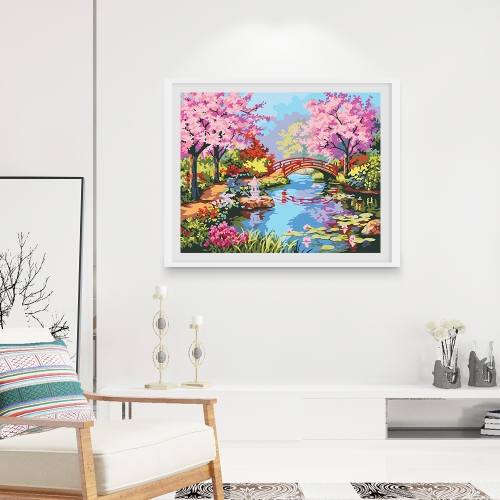 

Frameless DIY Digital Oil Painting 16 * 20'' Spring Scenery Hand-Painted Cotton Canvas Paint By Number Kit Home Office Wall Art Pa