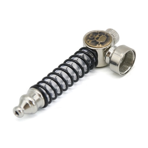 

Skull Lamp Spring Tobacco Pipe Spiral Detachable Metal Pipe Smoking Set
