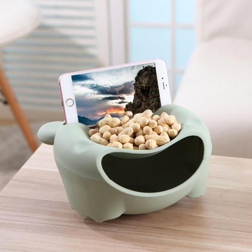 

Lazy Bear Design Double Layer Fruit Plate с мобильным телефоном Подставка для держателя Закуски Семена Блюдо Контейнер Хранение Box Стиль 1 Синий