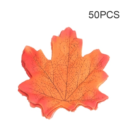

50Pcs Simulation Plant Photo Shoot Props Fake Silk Autumn Maple Leaves Artificial Fall Leaf