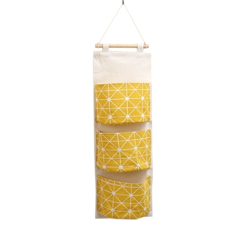 Home Use Wall-Mounted Organizer Water-Resistant Cotton-Flax Hanging Bag