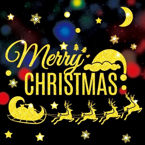 

Winter Christmas Day Gold Glittering Wall Sticker