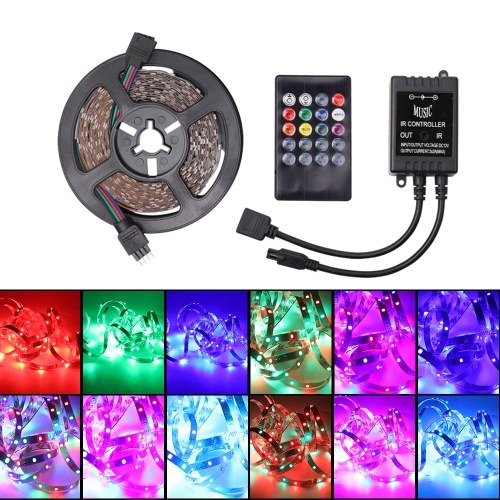 

RGB LED Strip Light 2 * 5M 60Led / m Музыка ИК-пульт дистанционного управления