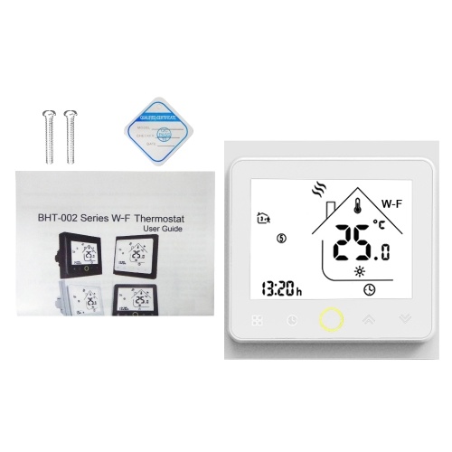 Wi-Fi Smart Thermostat Temperature Controller APP Control 5A Compatible with Alexa / Google Home Water Floor Heating for Home -- White