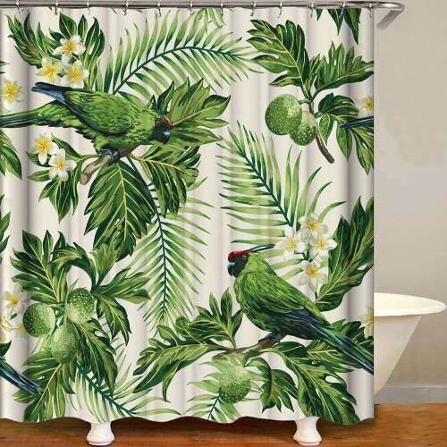 

Shower Curtain Flowers Trees Print Blackout Curtains