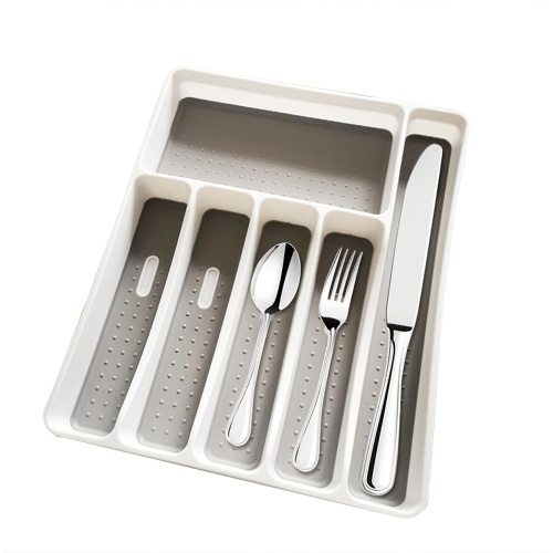 Drawer Organizer Cutlery Tray Silverware Utensil Storage 6 Sections for Kitchen Office Dinning Room