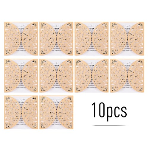 10pcs Pearl Paper Floral Invitation Cards