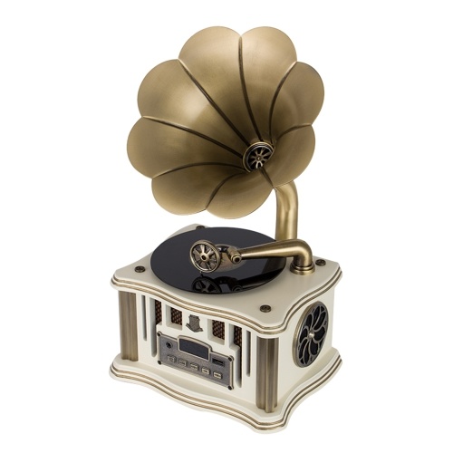 

Mini Gramophone BT4.2 Double Track USB Player FM Radio Remote Control Two HIFI Speakers Phonograph