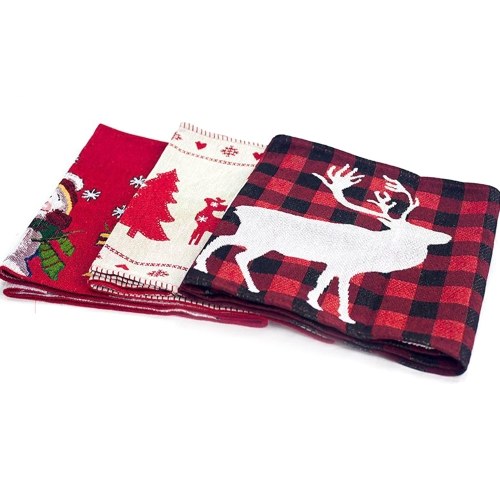

Christmas Embroidered Table Runner for Christmas Party Dining Table Decorations