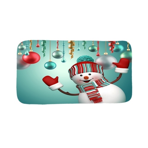 

Christmas A Style 3D Digital Printing Bathroom Three-Piece Multicolor Snowman Pattern Waterproof Durable Bathroom Three-Piece