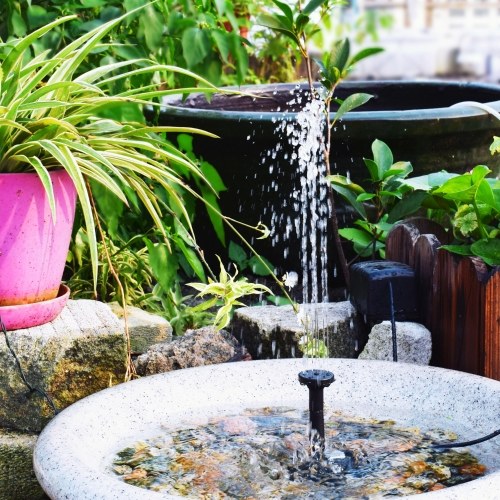 10V/5W Solar Powered Fountain Pump Water Pump with Adjustable Solar Panel DIY Birdbath Fountain Pump Outdoor Water Fountain Panel Kit for Fish Tank Small Pond Garden Patio Lawn Pool