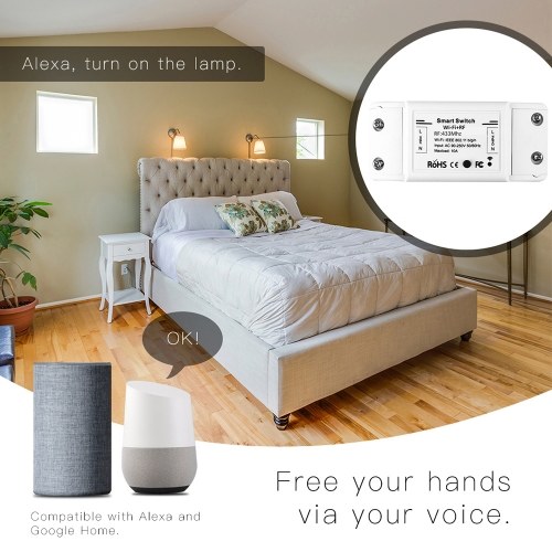 

90-250V Smart Switch Light Switch Voice Control Compatible with Alexa Google Assistant Wifi APP Remote Control Timer Countdown Function