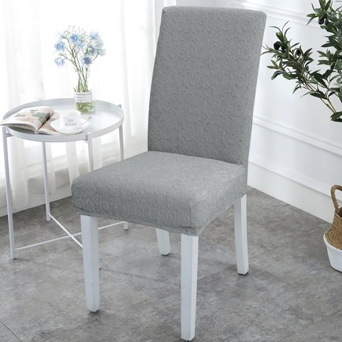 

Dining Chair Slipcover, High Stretch Removable Chair Cover Washable Chair Seat Protector Cover, Jacquard Pattern, Chair Cover Slipcover for Home Party Hotel Wedding Ceremony, Grey