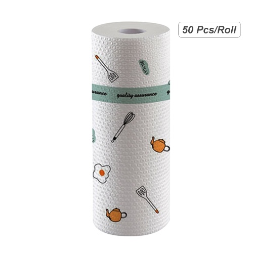 

50Pcs/Roll Disposable Dish Cloth Home Cleaning Towels Kitchen Dish Cleaning Cloths Wiping Pad Absorbent Dry Quickly Dishcloth Bathroom Windows Flooring Wash Rags