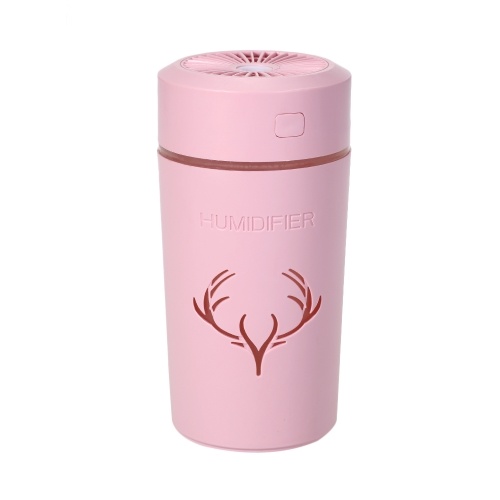 

Portable Mini Humidifier 500ml Small Cool Mist Humidifier with Night Light USB Personal Desktop Humidifier for Baby Bedroom Travel Office Home Super Quiet (Pink)