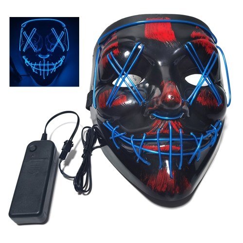 

Glow Mask Modes Adjustable EL Wire Light Up Skull Luminous Mask Costume Party for Halloween