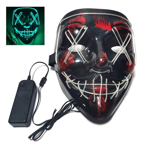 

Glow Mask Modes Adjustable EL Wire Light Up Skull Luminous Mask Costume Party for Halloween