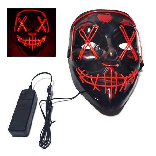 

Glow Mask Modes Adjustable EL Wire Light Up Skull Luminous Mask Costume Party for Halloween