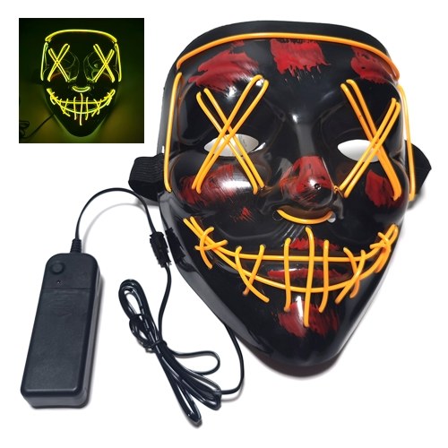 

Glow Mask Modes Adjustable EL Wire Light Up Skull Luminous Mask Costume Party for Halloween